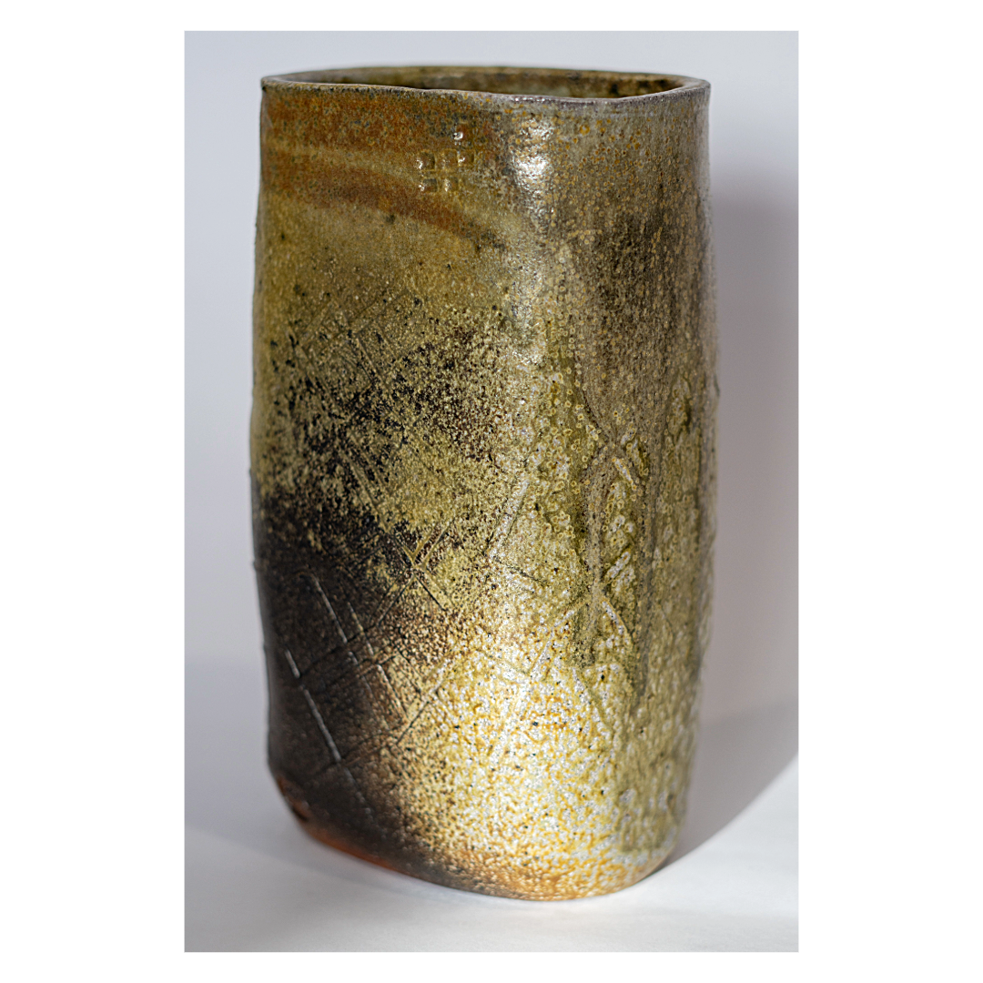 LACHLAN MACKEE | ‘Altered Vase’ | 2025 | Wheel-thrown Stoneware / Wood-fired in Anagama kiln 100hrs
