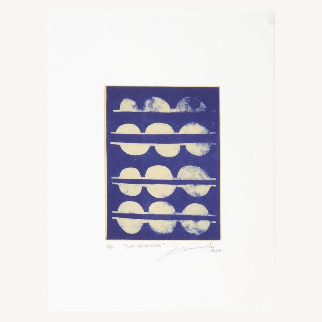 ZANE SAUNDERS | 'Soft Reflections (blue)' | 2026 | Plate lithograph | H 193 x W 145 mm