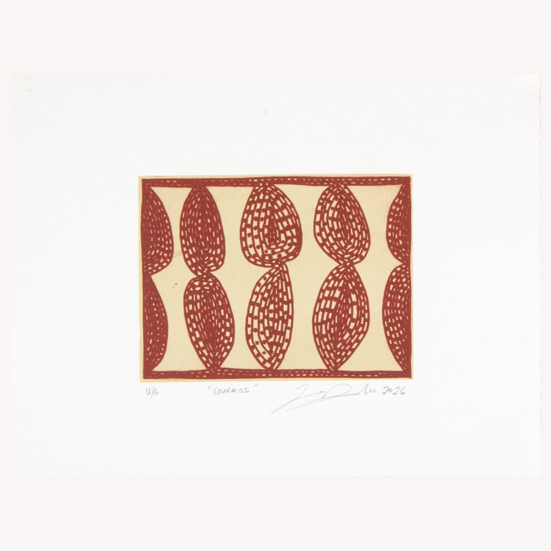 ZANE SAUNDERS | 'Courage (red)' | 2026 | Plate lithograph | H 144 x W 194 mm