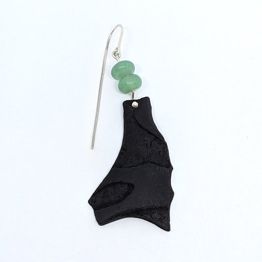 MALKI STUDIO | ‘Van Gogh Earrings (5)’ | Black clay / Aventurine / Responsibly sourced sterling silver
