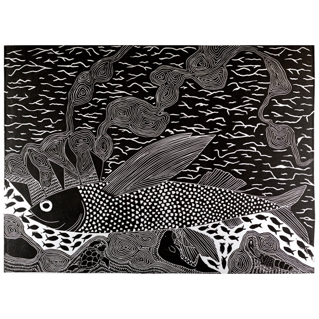 MATILDA NONA | 'Sigai' | Linocut / Natural Pigments