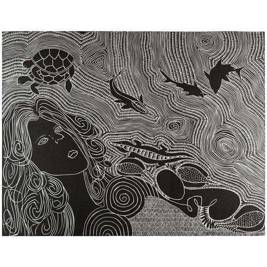 MATILDA NONA | 'Kaziw Imay Kisay' | Linocut / Natural Pigments