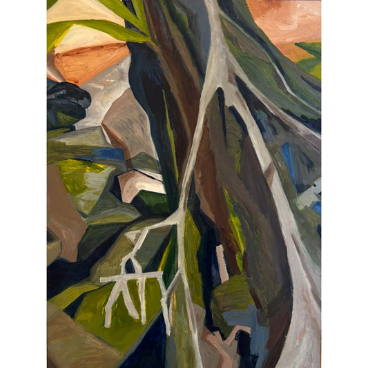 KIM RAYNER | 'Grounding, Roots and Rocks' | Oil on board/ framed in Oak