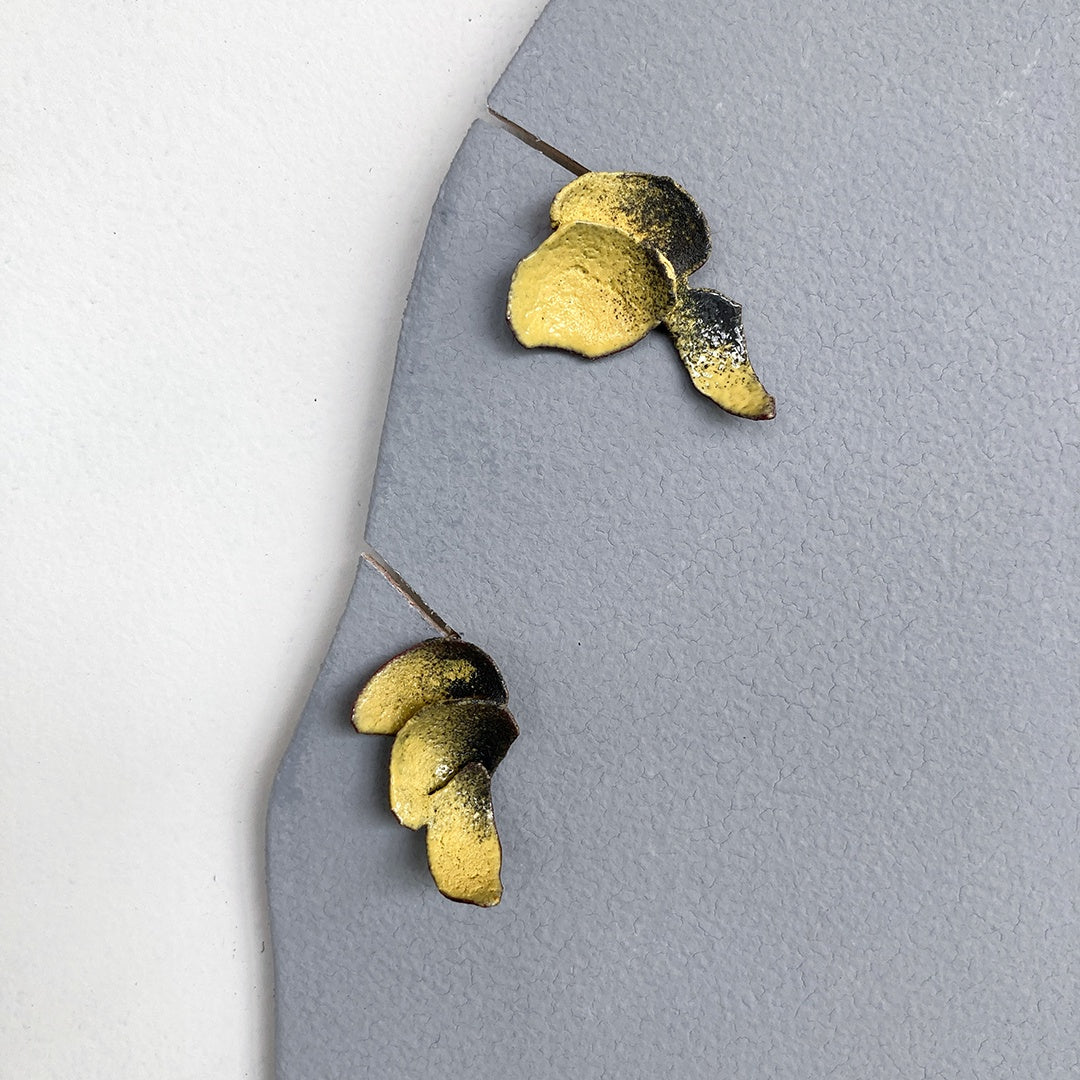 LOIS HAYES | ‘Shifting Contours - Earrings 5’ | 2025 | Enamel / recycled copper/ sterling silver