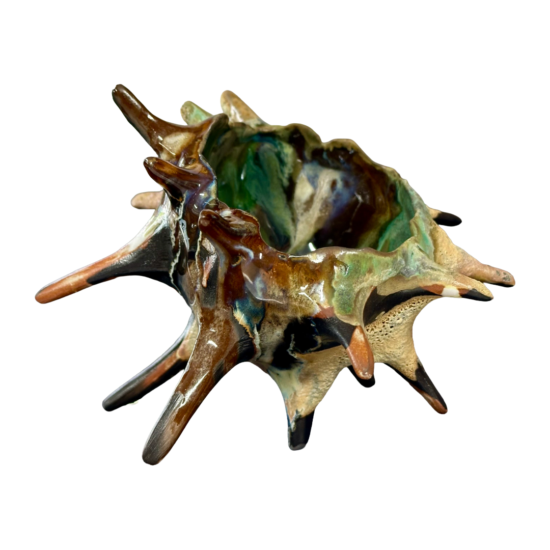 KIM NOLAN | 'Spikey Coral #6' | Mid-fire black clay, glaze, glass + sand