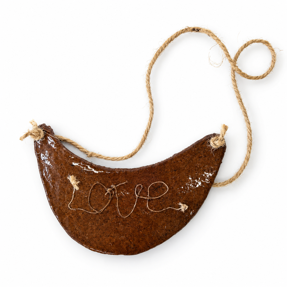 KERRY KLIMM | 'Blak Love' | 2026 | Clay made from used teabags / tea bag string / uv resin | 110 x 170 x mm