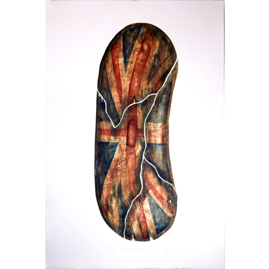 PAUL BONG | 'Invasion Day 1770/1788' | 2026 | Hand coloured intaglio etching | H 1120 x W 800 mm