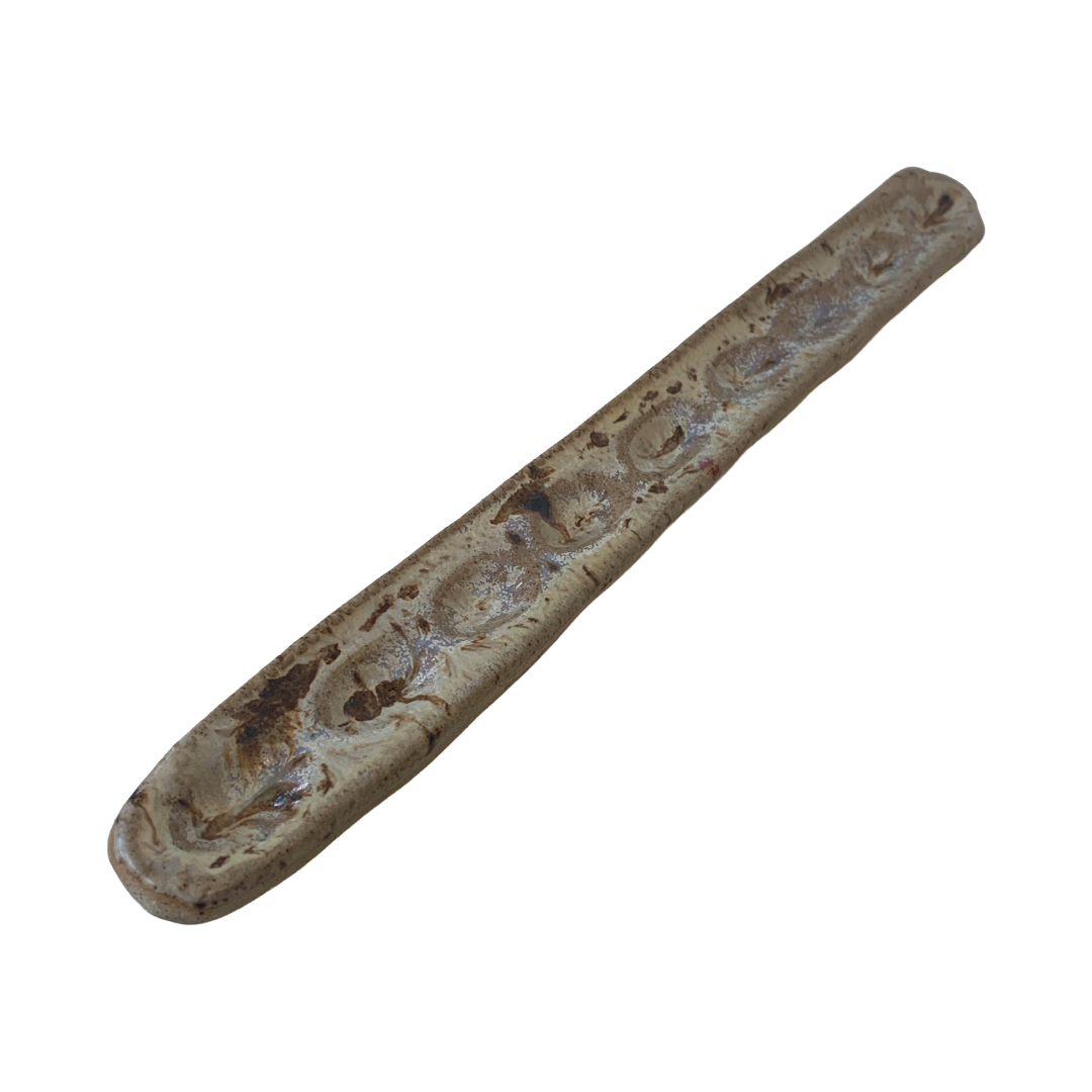 AKIKO HANAZAKI | ‘Long Olive Holder’ | 9 Olive Indented Ceramic Plate / Dish