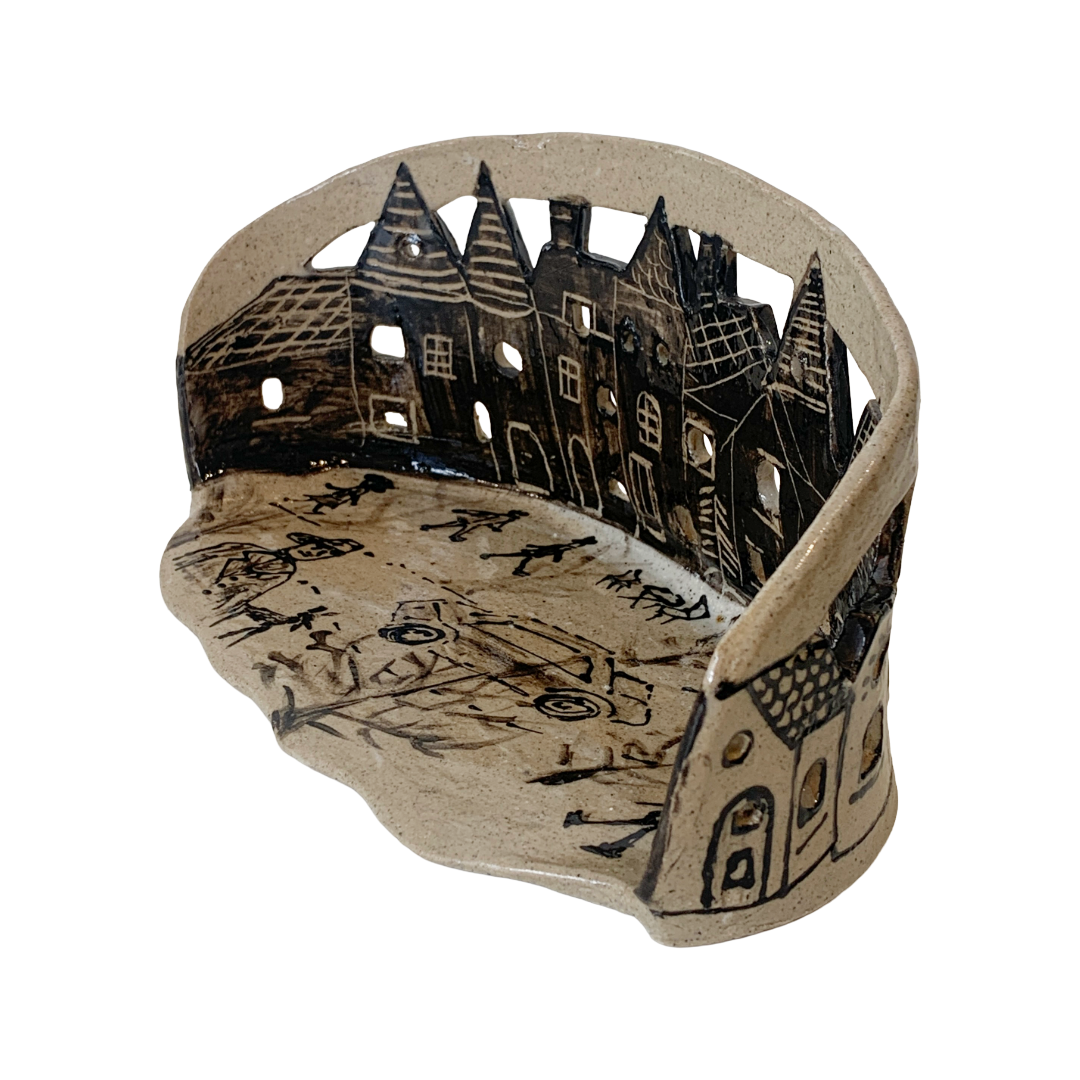 AKIKO HANAZAKI | Decorative Christmas Village #2 - Curved’ | Hand Built / Drawing