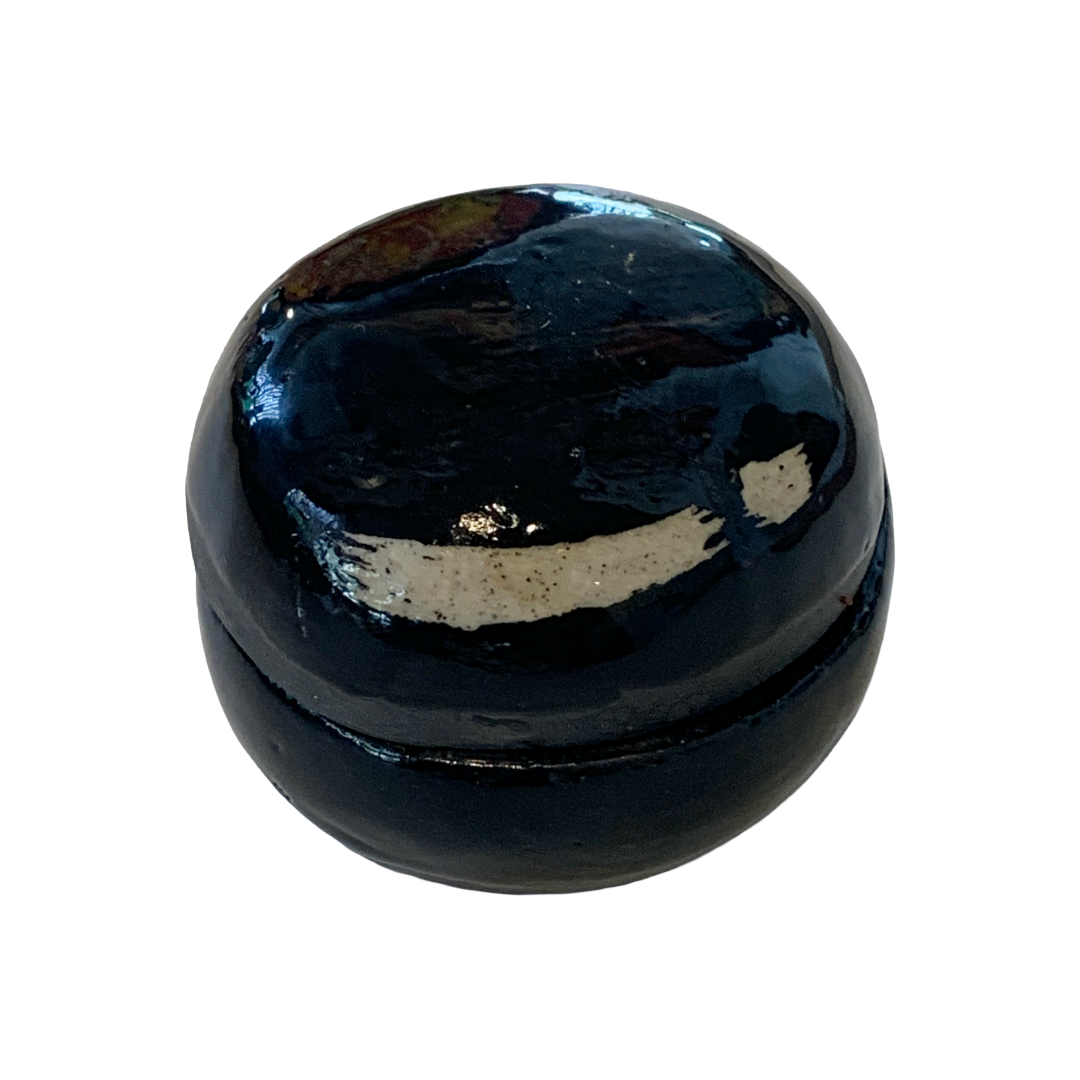 AKIKO HANAZAKI | 'Black Cutout Ring Box' | Hand built ceramic