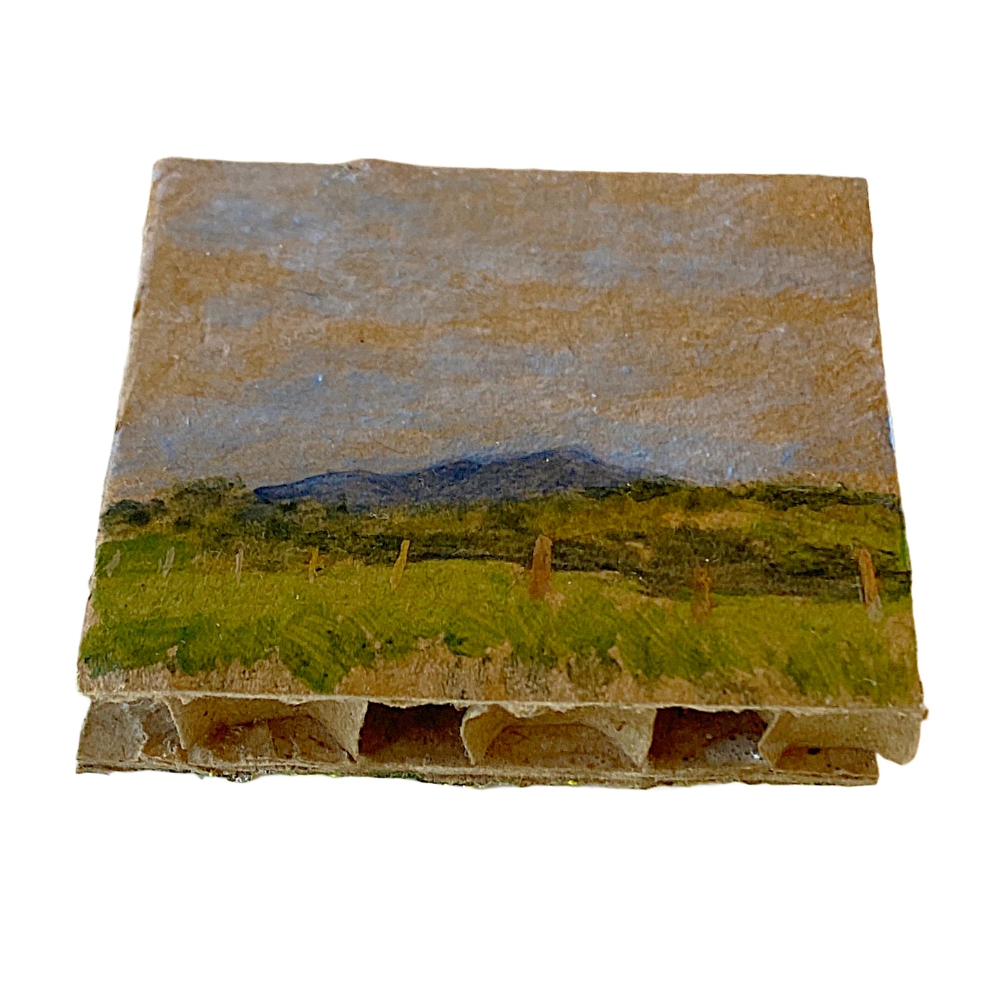 ANNIKA HARDING | ‘Commute (Fog coming in)’ | Acrylic on cardboard