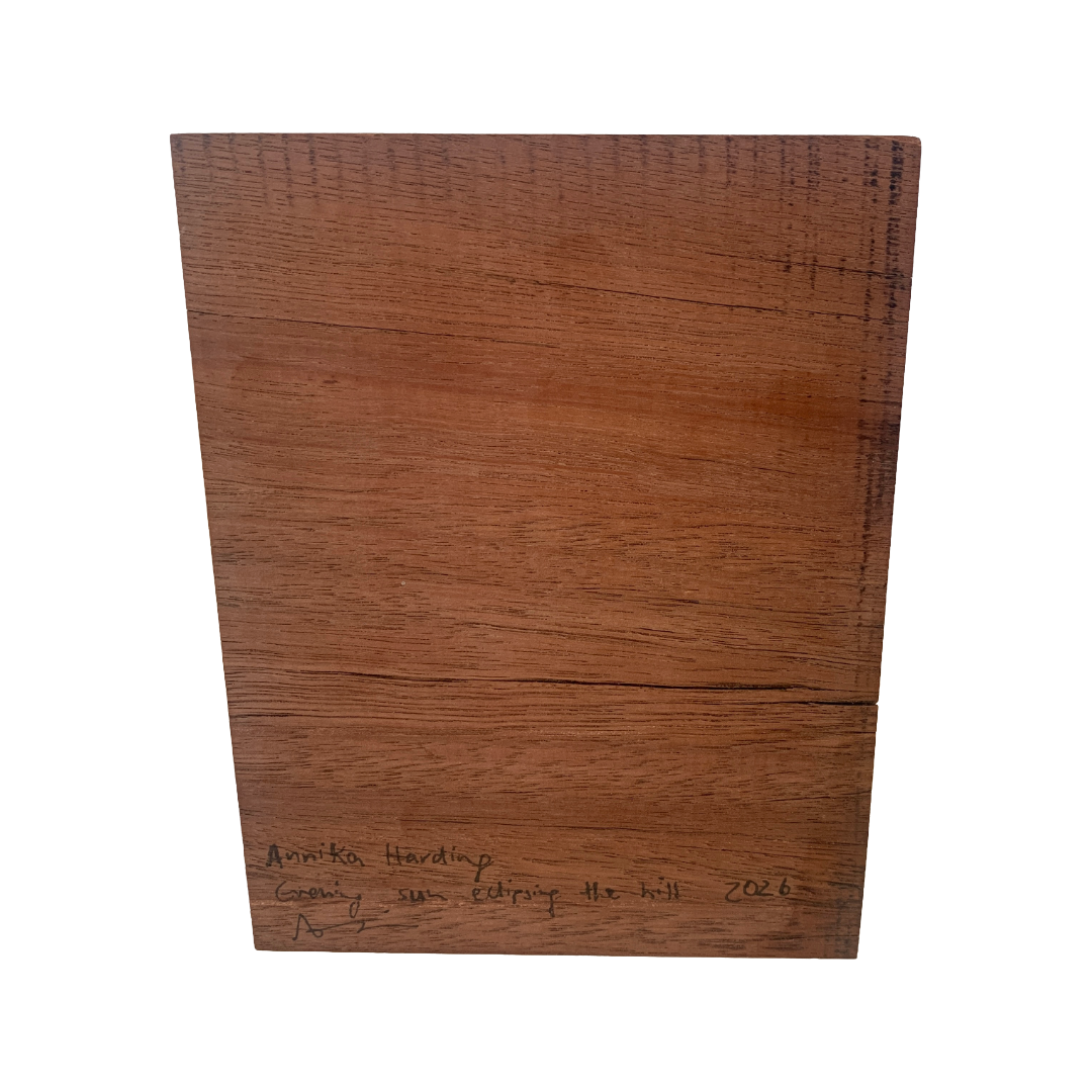 ANNIKA HARDING | ‘Evening sun eclipsing the hill’ | Acrylic on black walnut timber