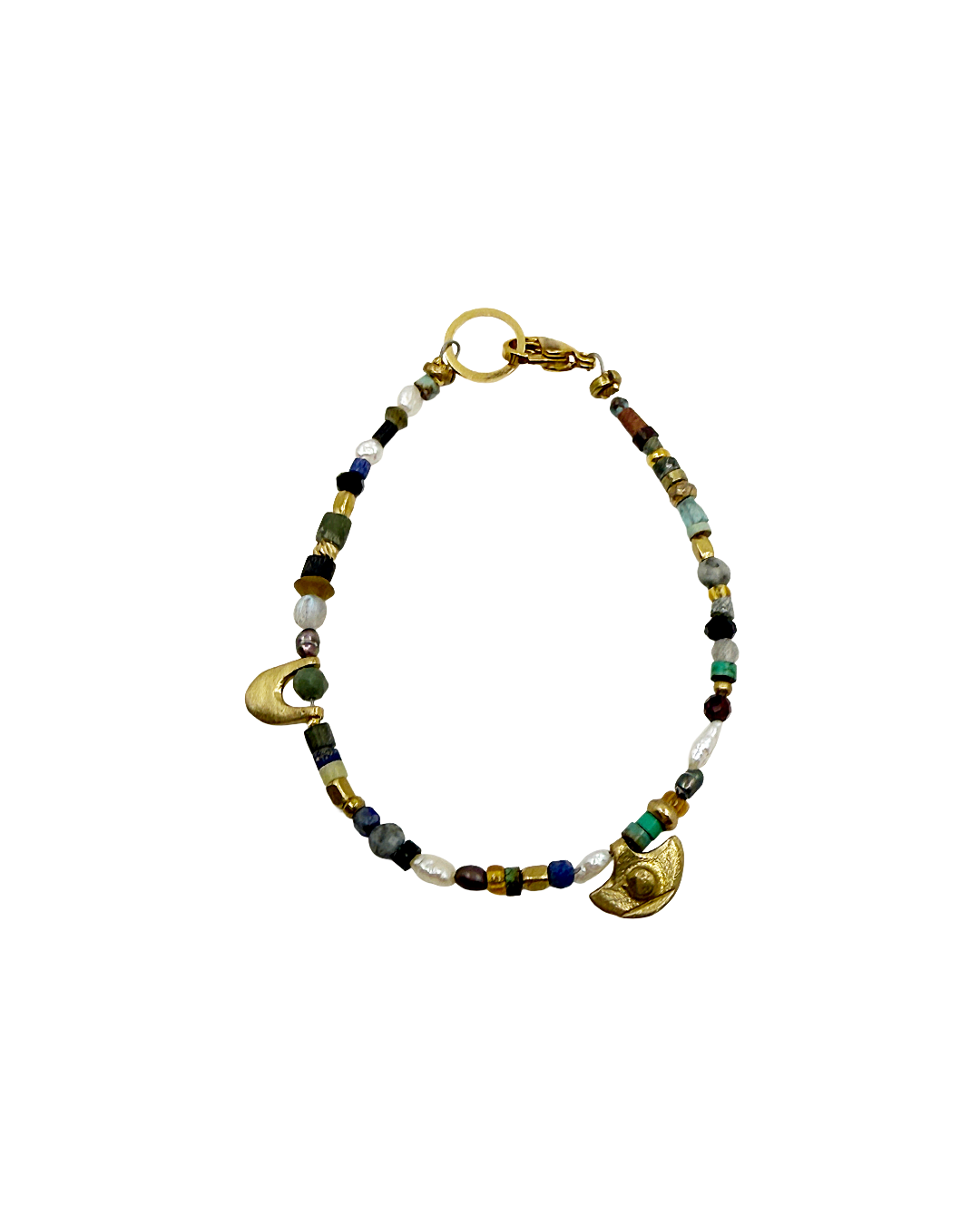 ARTIZ | 'Spring Bracelet’ No.11 | Mixed semi-precious stones / freshwater pearls