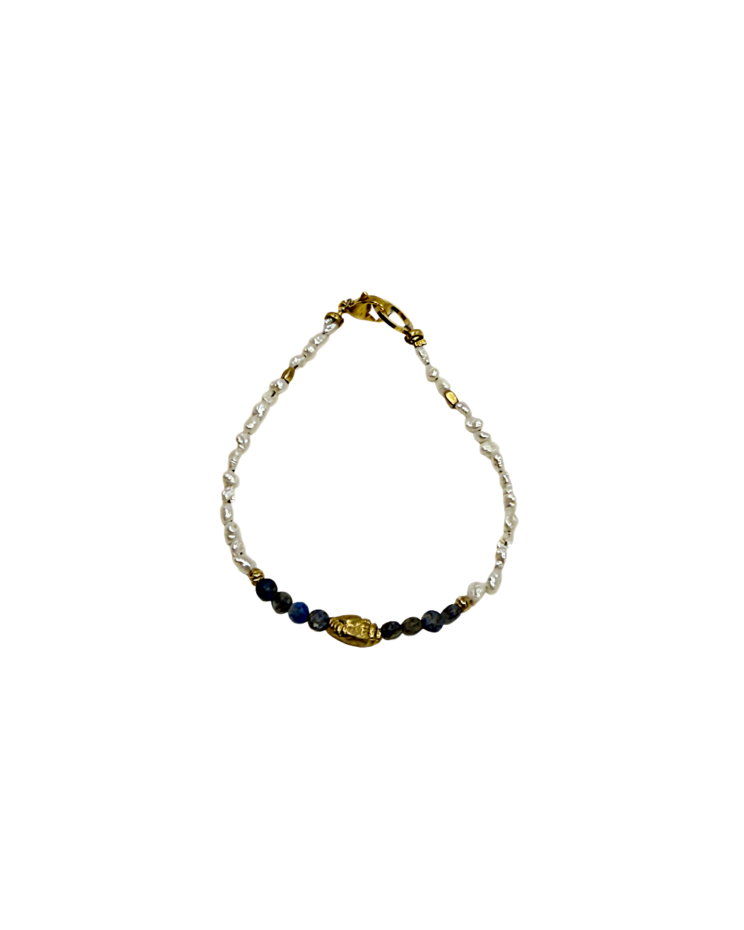 ARTIZ | 'Spring Bracelet’ No.12 | Lapis lazuli / freshwater pearls