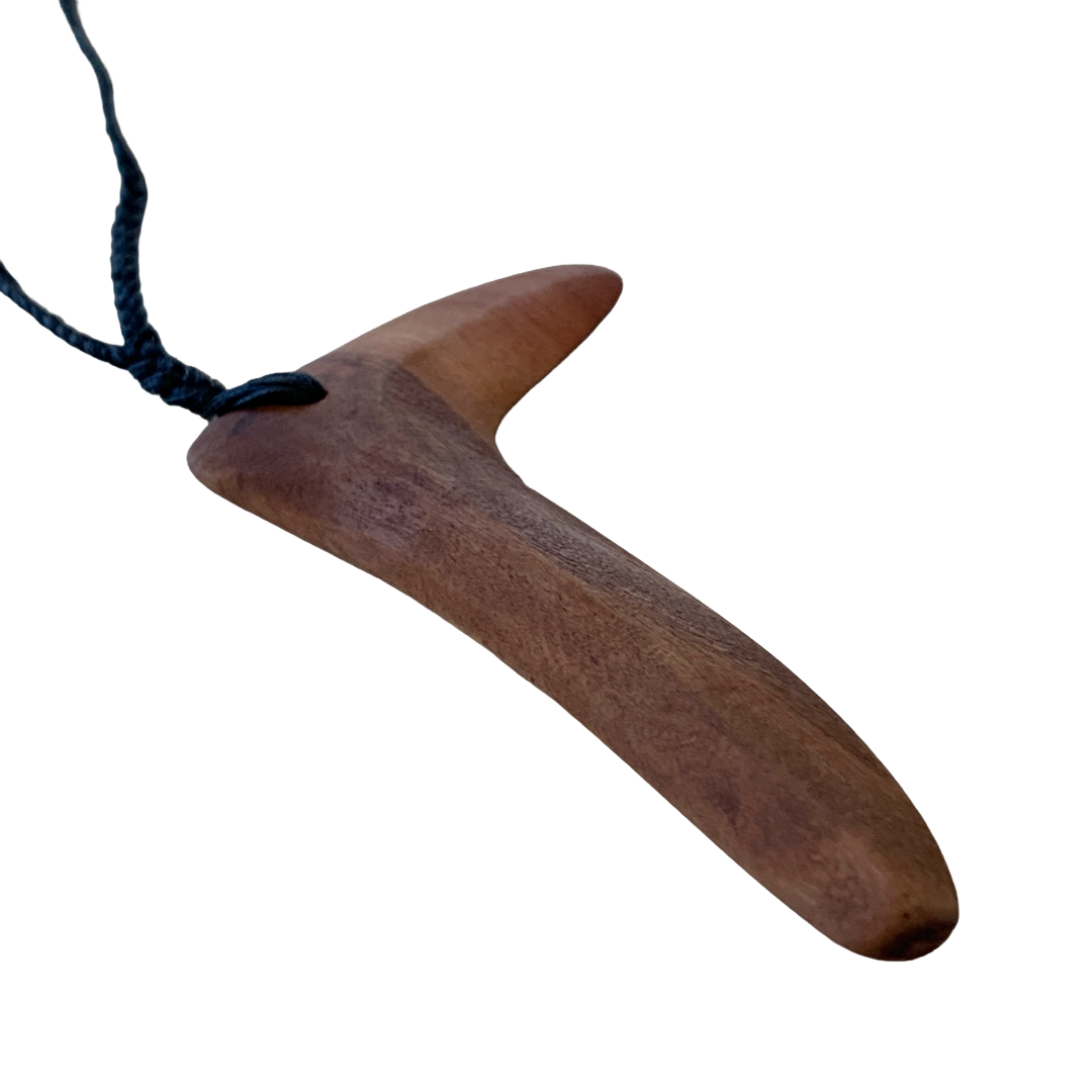 BULBURA CREATIONS | ‘Hunting Boomerang Necklace’ | Aboriginal Artefact / Blue Gum