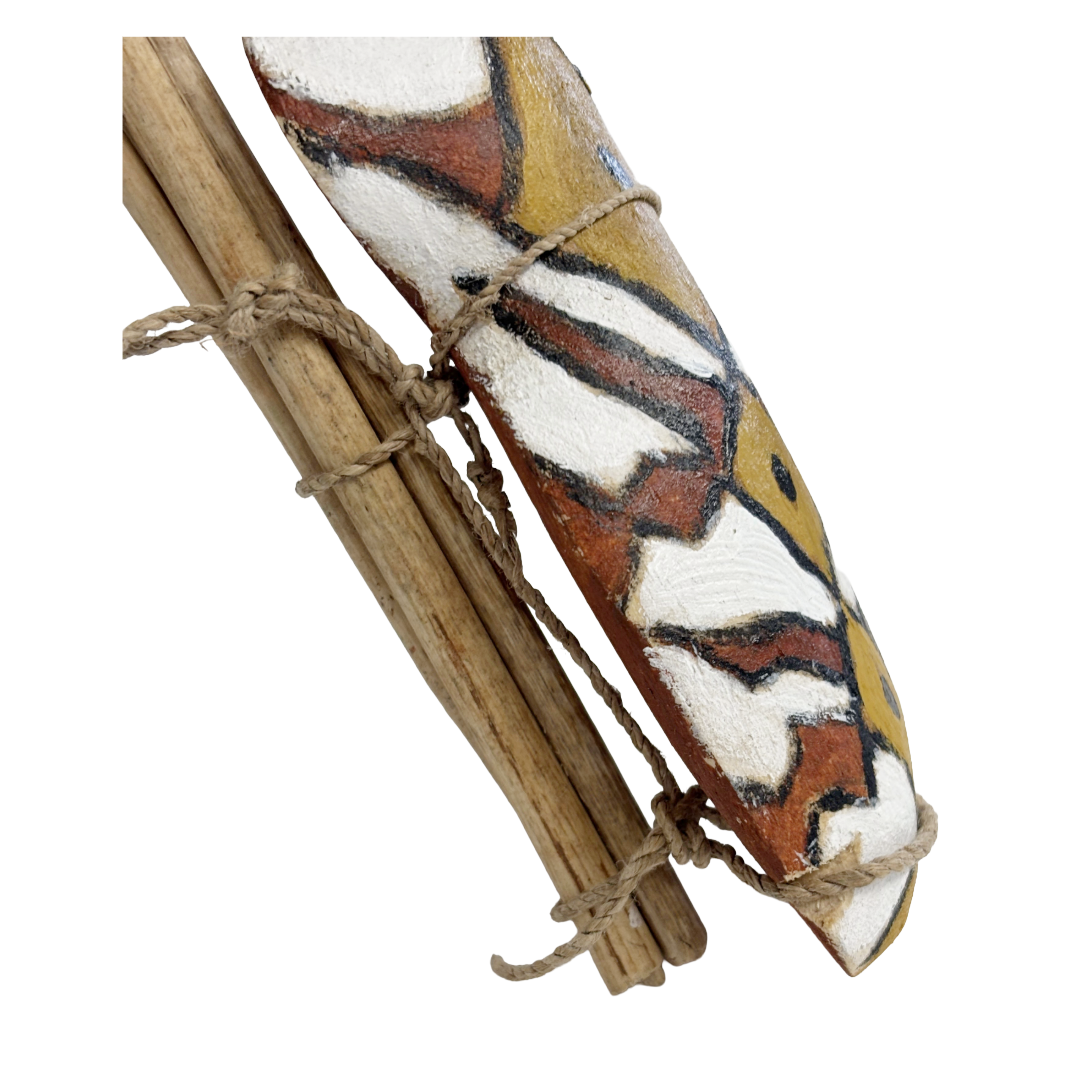 PHILIP DENHAM - Girringun Art Centre | 'Bagu with Jiman' | Milky pine / ochre