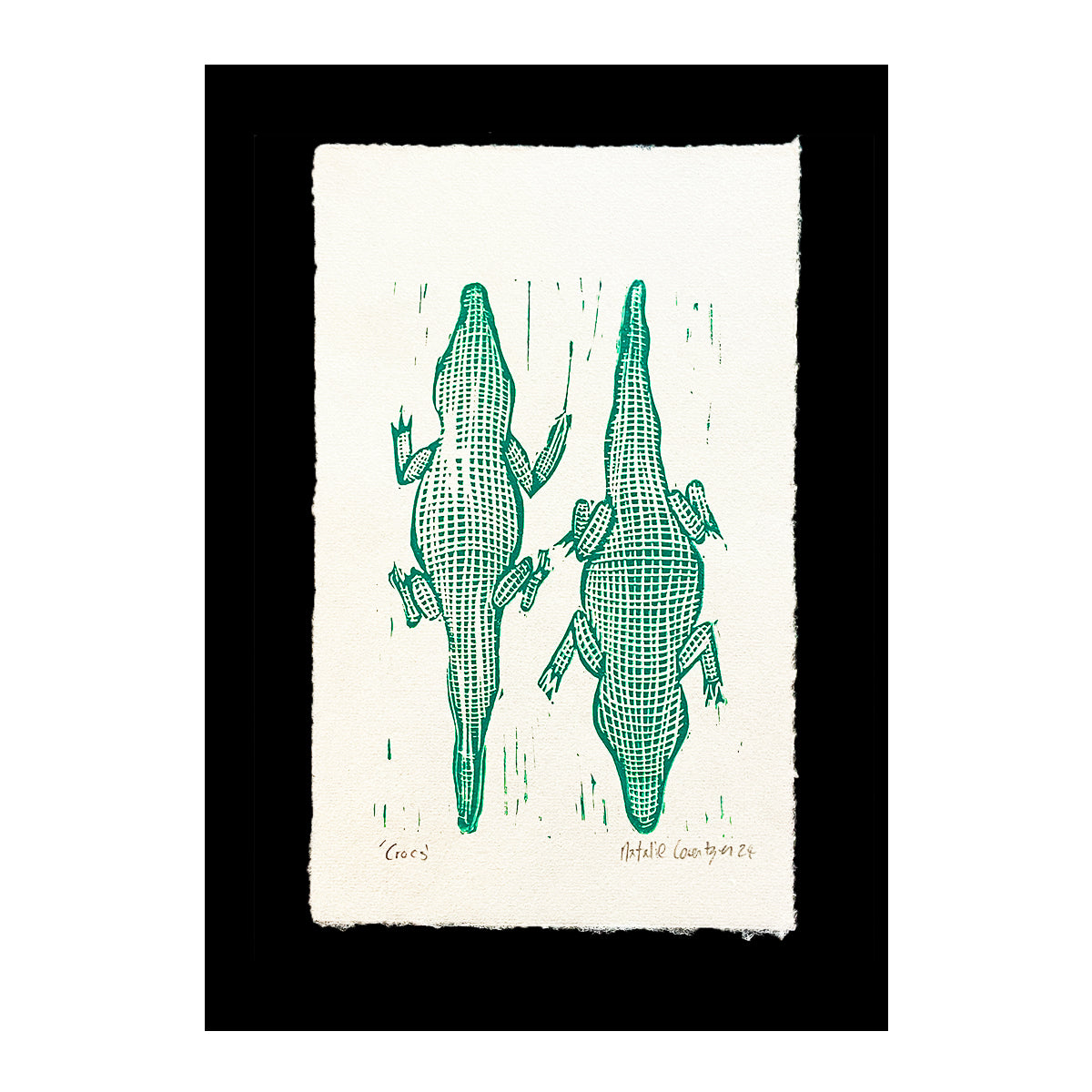 NATALIE LORENTZEN | ‘Crocs (Green)' | Block print on Japanese Hosho Paper