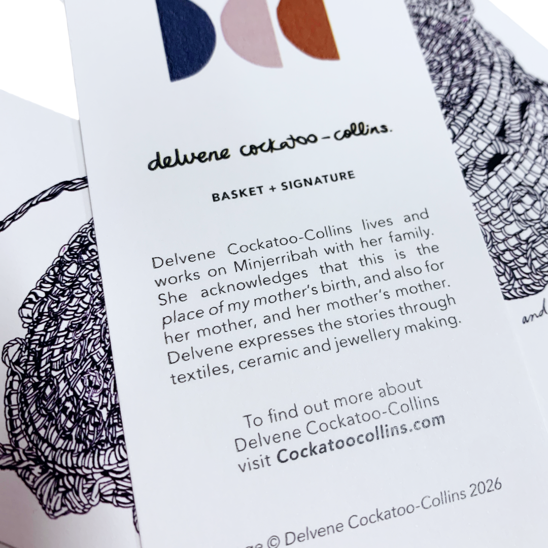 DELVENE COCKATOO-COLLINS | ‘Basket Bookmark' | Printed Textured Card
