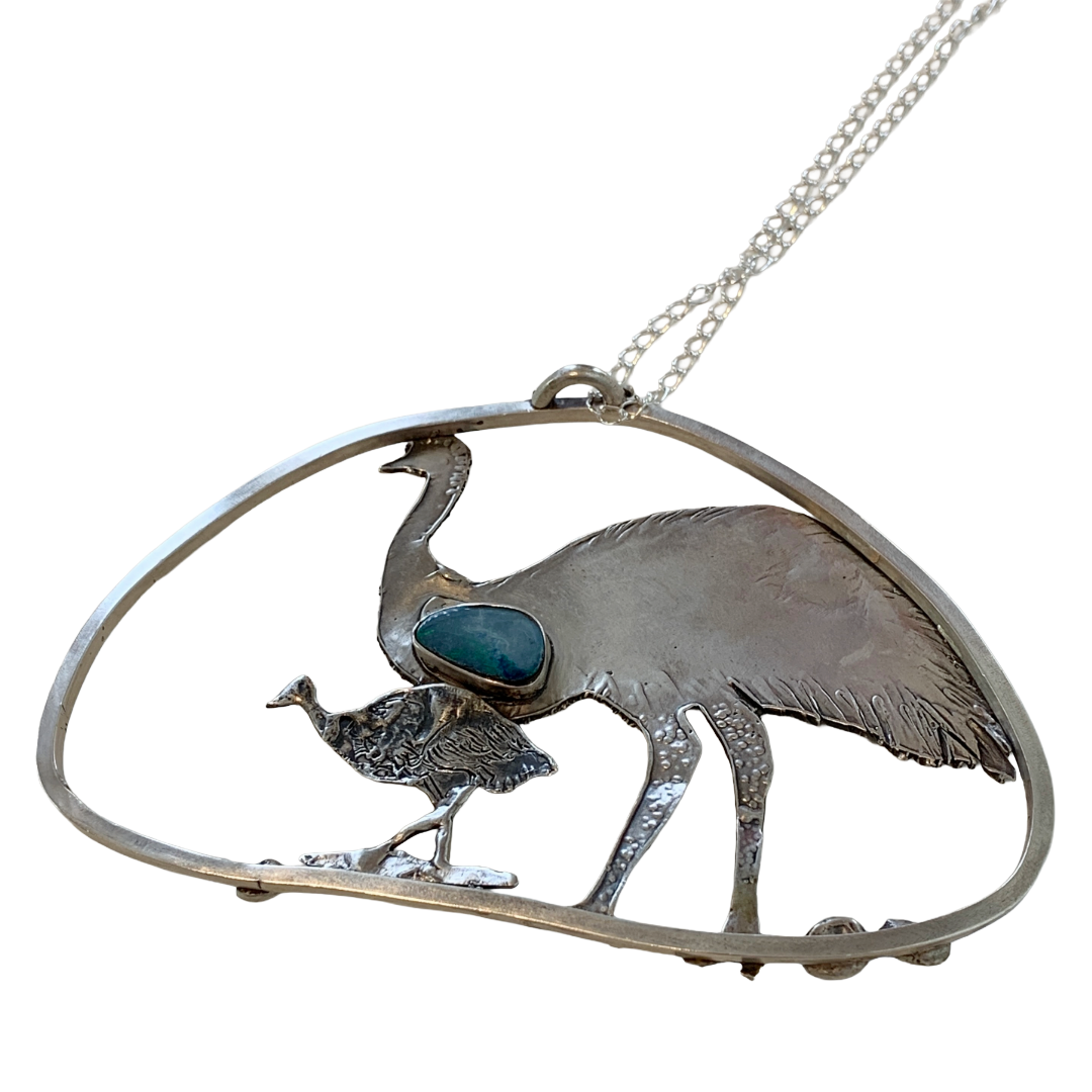 MELISSA STANNARD | ‘Dhinawan Emu’ | Sterling silver pendant with patina