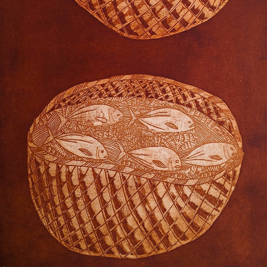 FIONA ELISALA-MOSBY | 'Lei: Aingu Zagethau Basket' | Etching