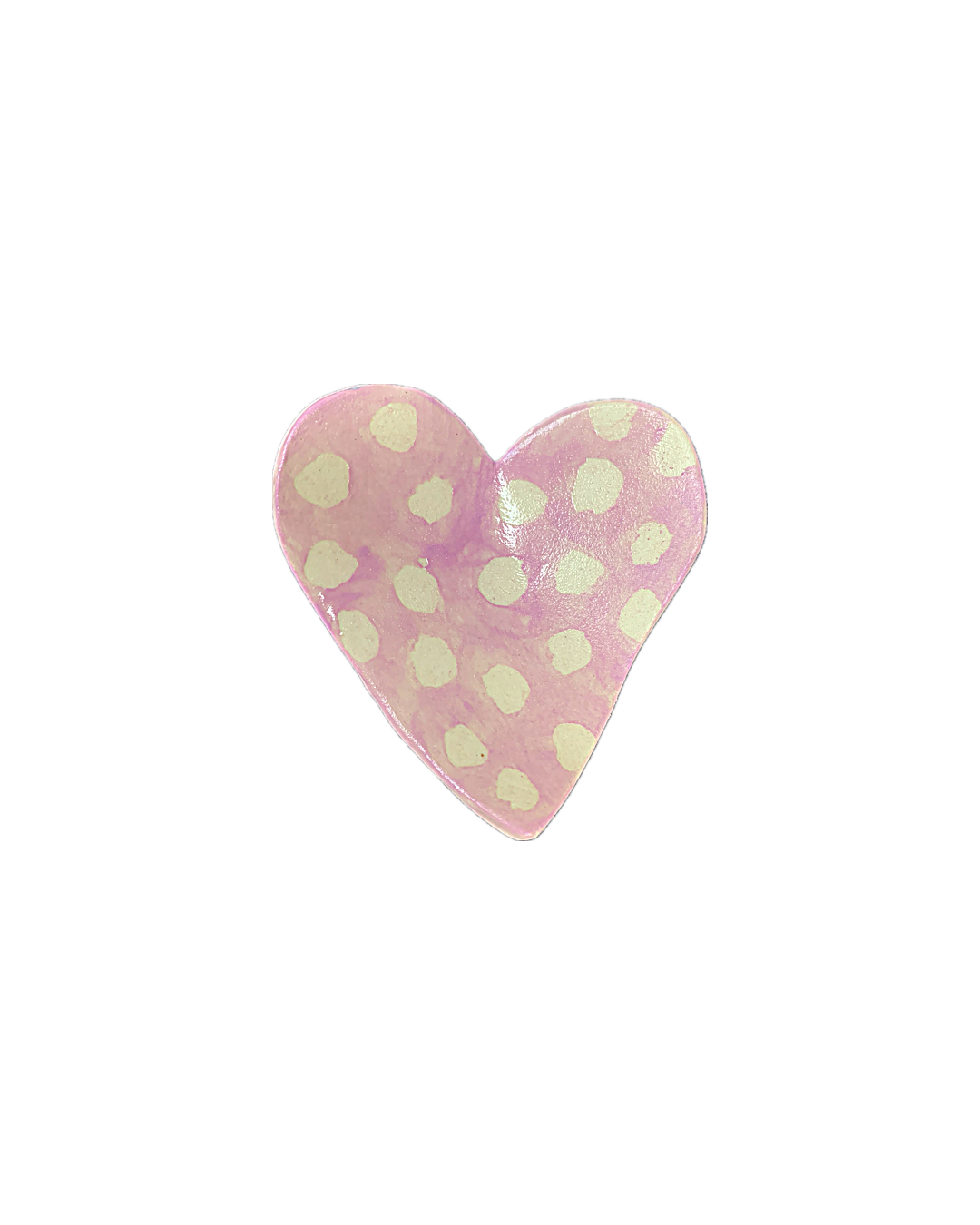 FLINTSTONE DESIGNS | ‘Pink White Spots Heart Dish’ | Ceramic