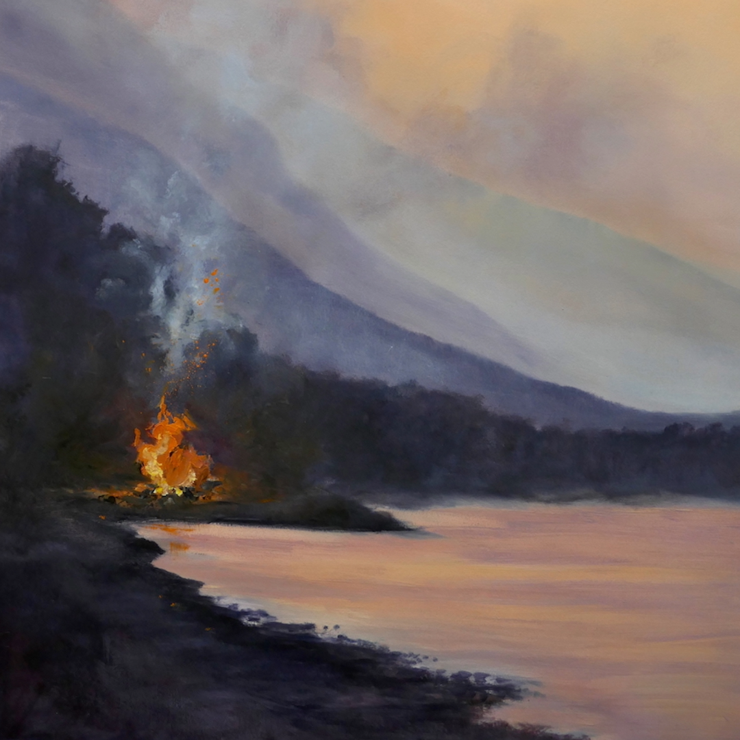 LOU DERRY | ‘Facing the Elements IV’ (Fire) | 2025 | Acrylic on Paper | 76cm x 56cm