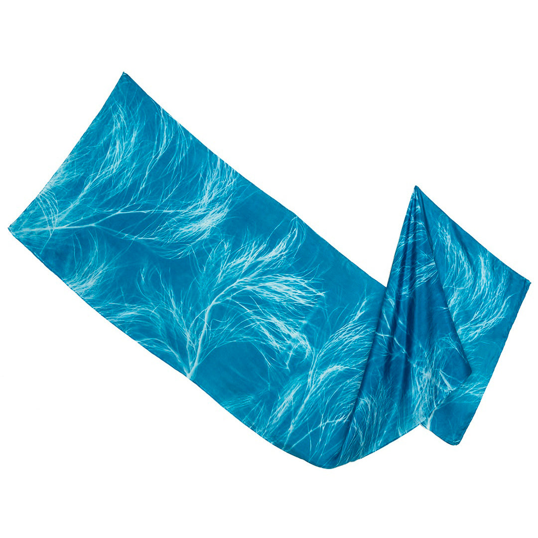 BLUE MUSE | 'Ghost Grevillia' | Habotai silk cyanotype scarf