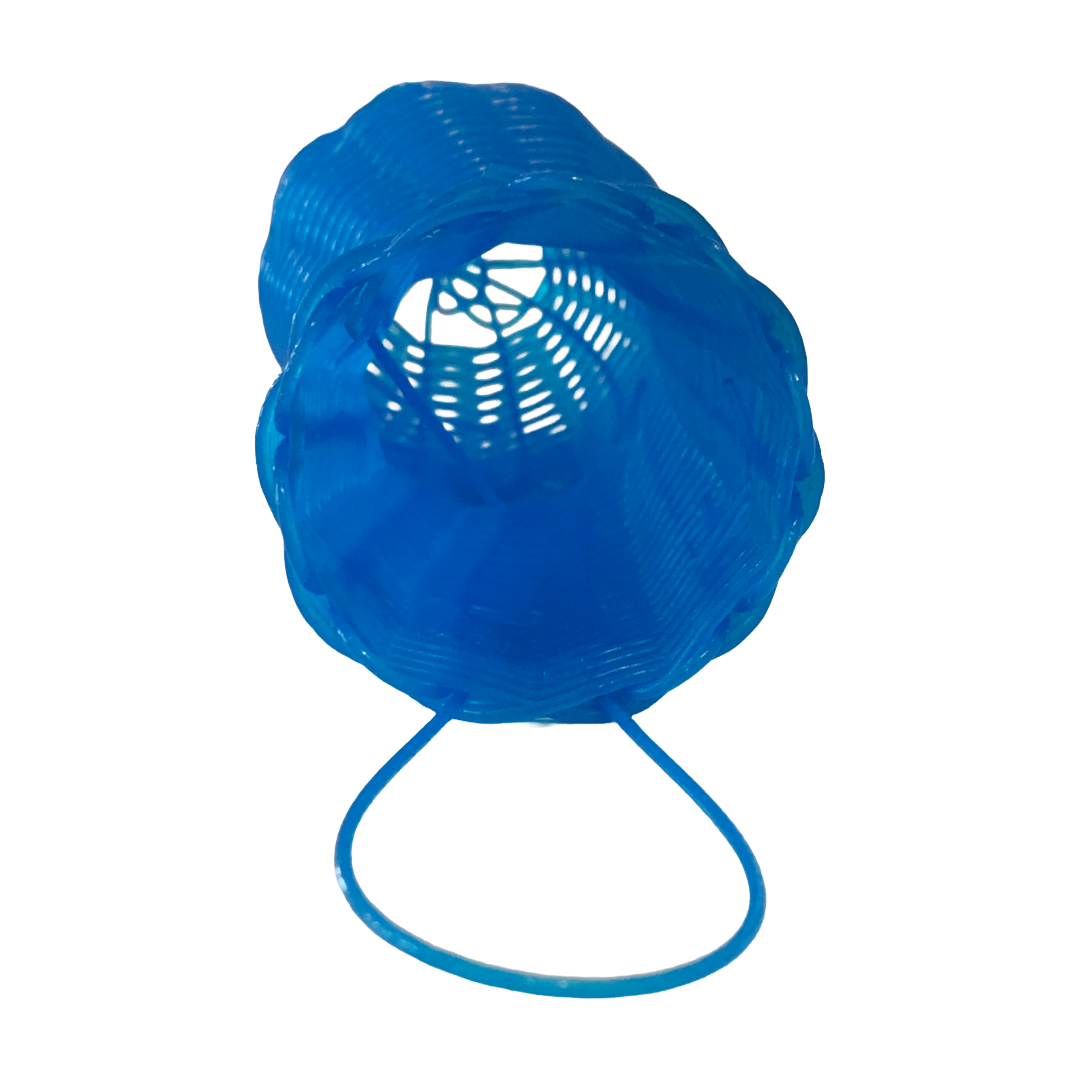GIRRINGUN ART CENTRE – Nephi Denham | ‘Recycled Woven Basket’ | Electrical wire / Blue