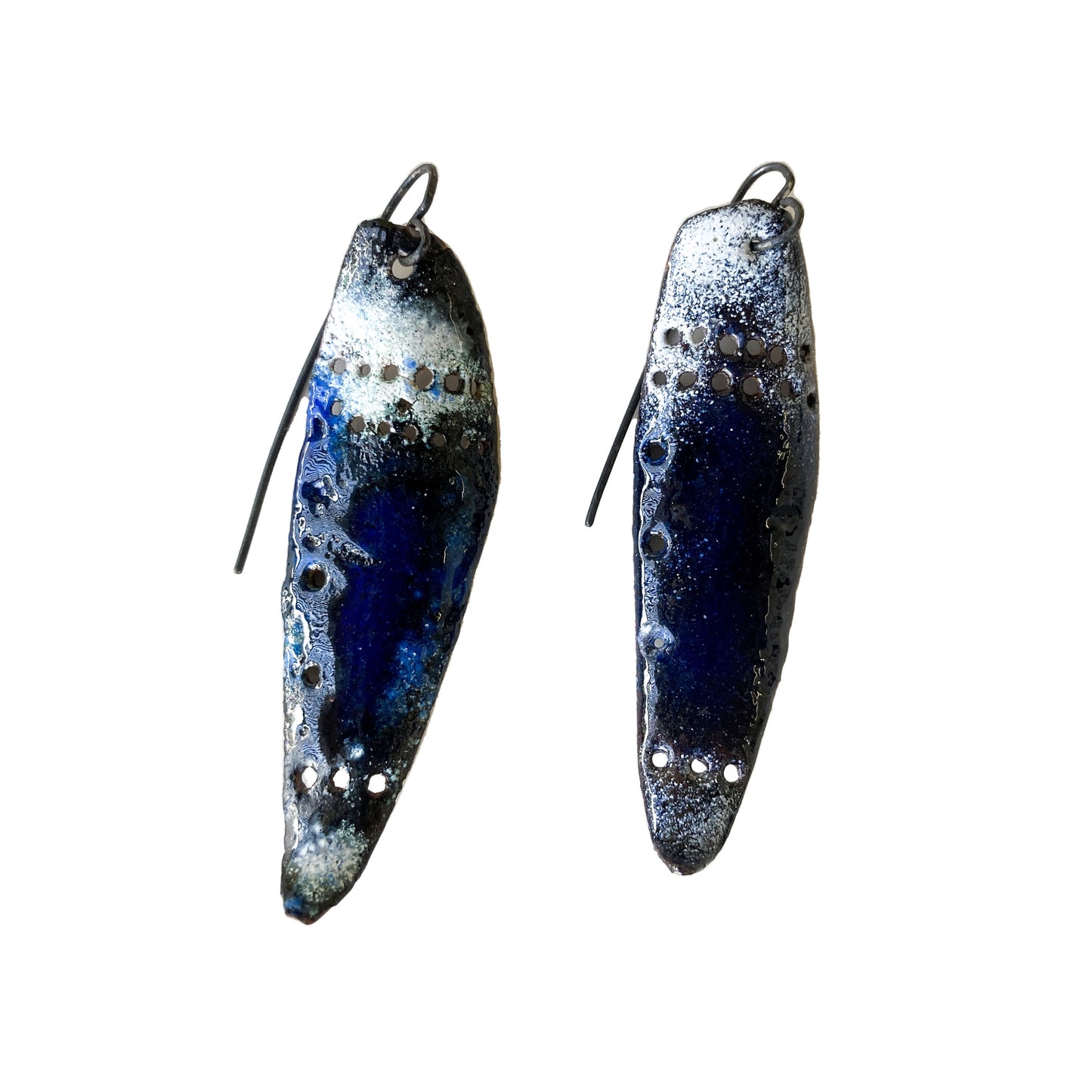 LOIS HAYES DESIGNS | ‘Wing Collection – Earrings #4’ | Oxidized sterling silver / copper / enamel