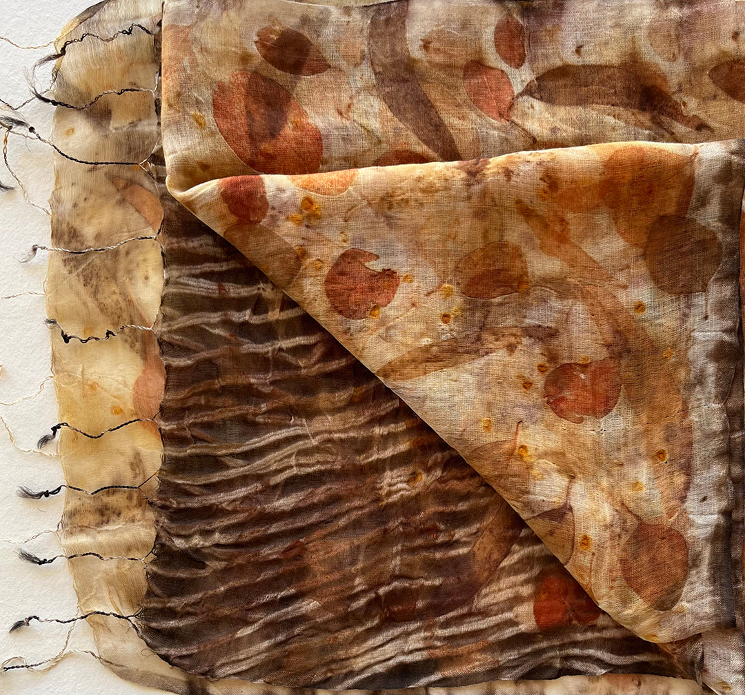 BIRDTRIBE WEARABLE ART | 'Native Plant Dyed Scarves' | Silk/wool blend