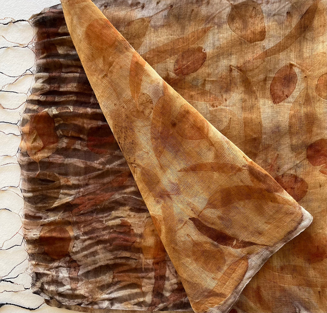BIRDTRIBE WEARABLE ART | 'Native Plant Dyed Scarves' | Silk/wool blend