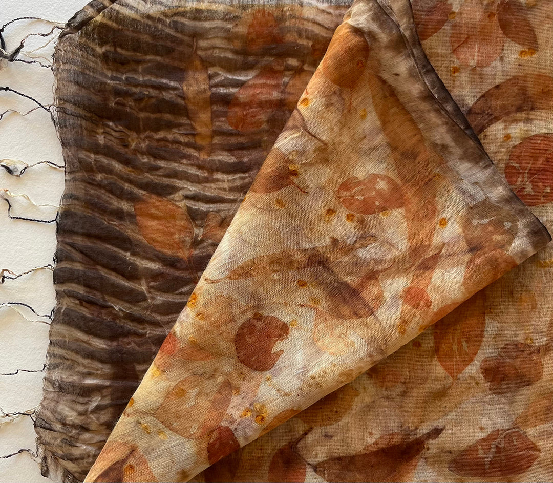 BIRDTRIBE WEARABLE ART | 'Native Plant Dyed Scarves' | Silk/wool blend