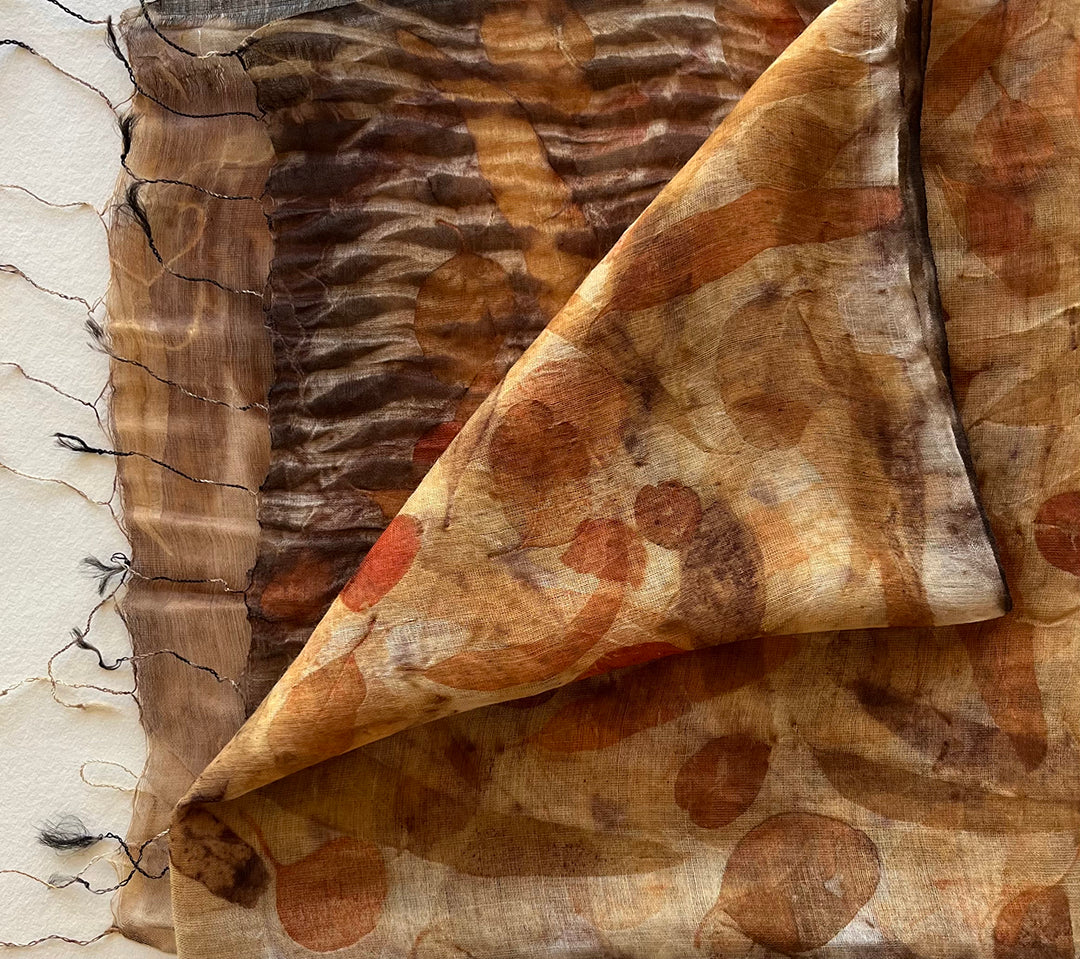 BIRDTRIBE WEARABLE ART | 'Native Plant Dyed Scarves' | Silk/wool blend