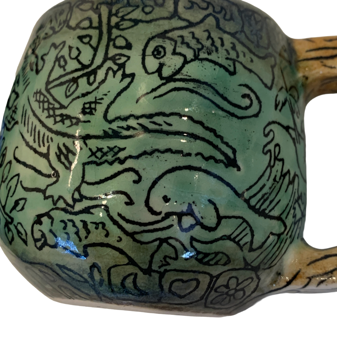 JANE JEHNE | 'Daintree Series- Small Mug' | Hand Drawn | Glazed Ceramic