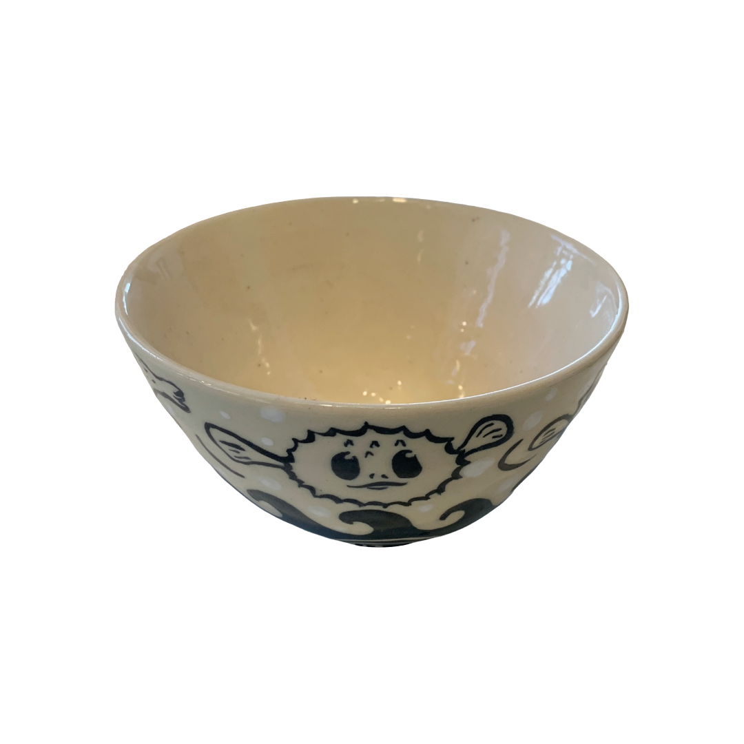 JANE JEHNE | 'Stoned Puffer Fish Series - Small Bowl I' | Hand Drawn | Glazed Ceramic
