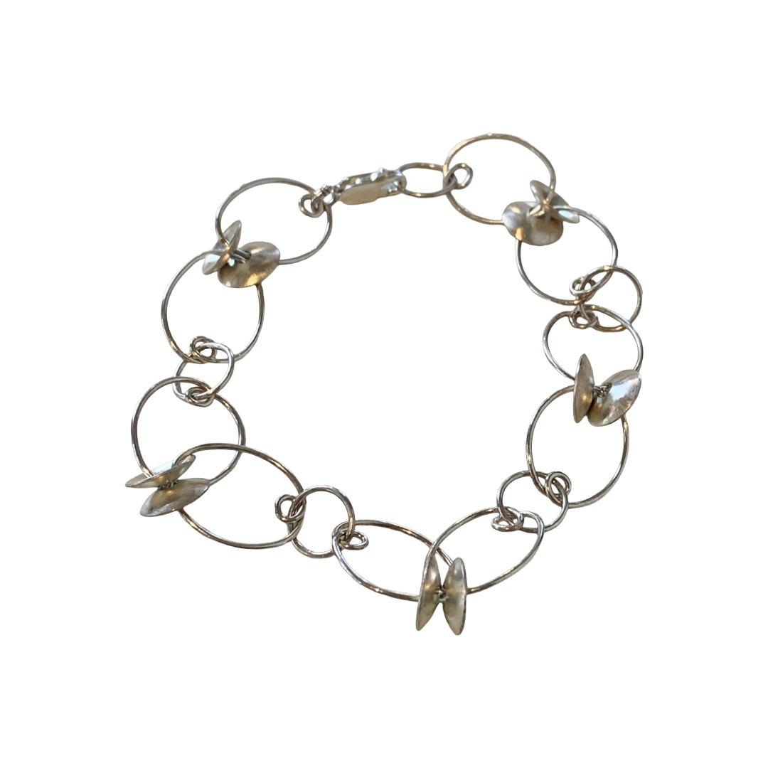 ALISON McDONALD | ‘Aliware Jen Bracelet’ | Sterling silver domed cups on handmade rings