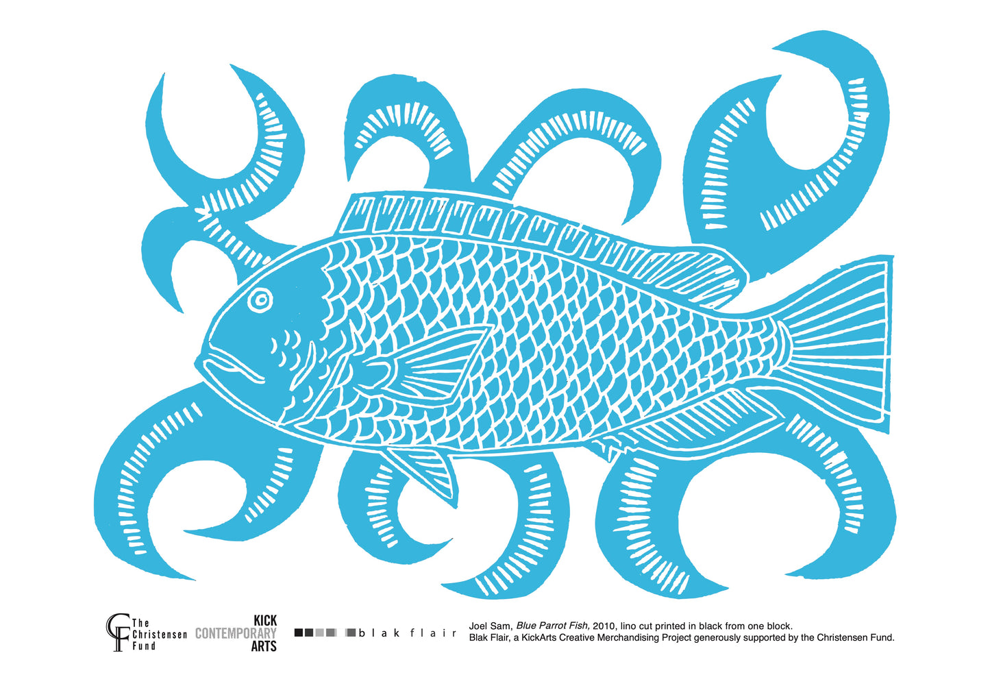 BLAK FLAIR PROJECT | 'Blue Parrot Fish' | Tea Towel / Joel Sam