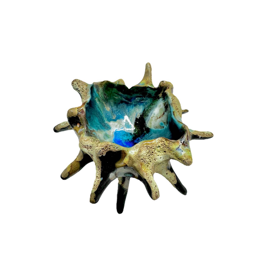 KIM NOLAN | ‘Urchin #4’ | Black clay / glaze / glass