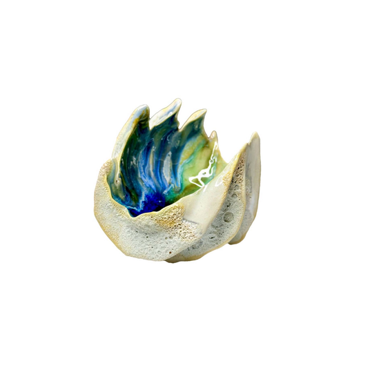 KIM NOLAN | ‘Finned Coral #14’ | White clay / glaze / glass