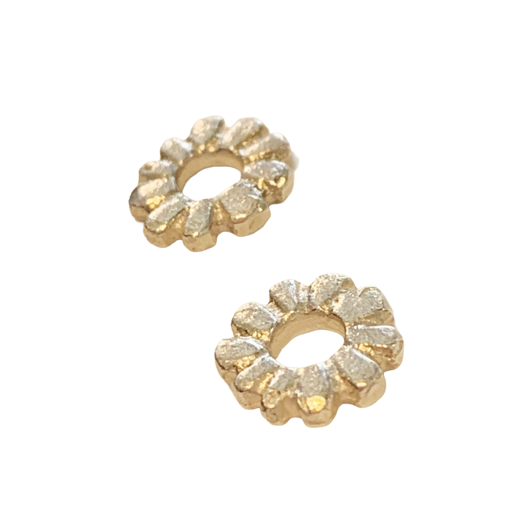 LAURA SCOTT STUDIO | Sunburst Sandcast Studs | 2026 | Sterling Silver