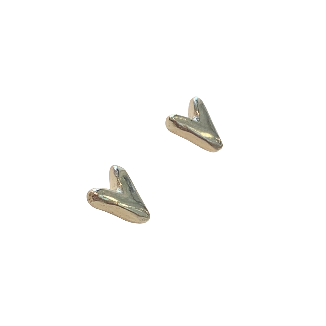 LAURA SCOTT STUDIO | Sandcast heart Studs | 2026 | Sterling Silver