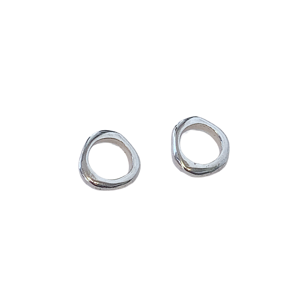 LAURA SCOTT STUDIO | ‘Organic Loop Studs’ | Sandcast 925 Sterling Silver