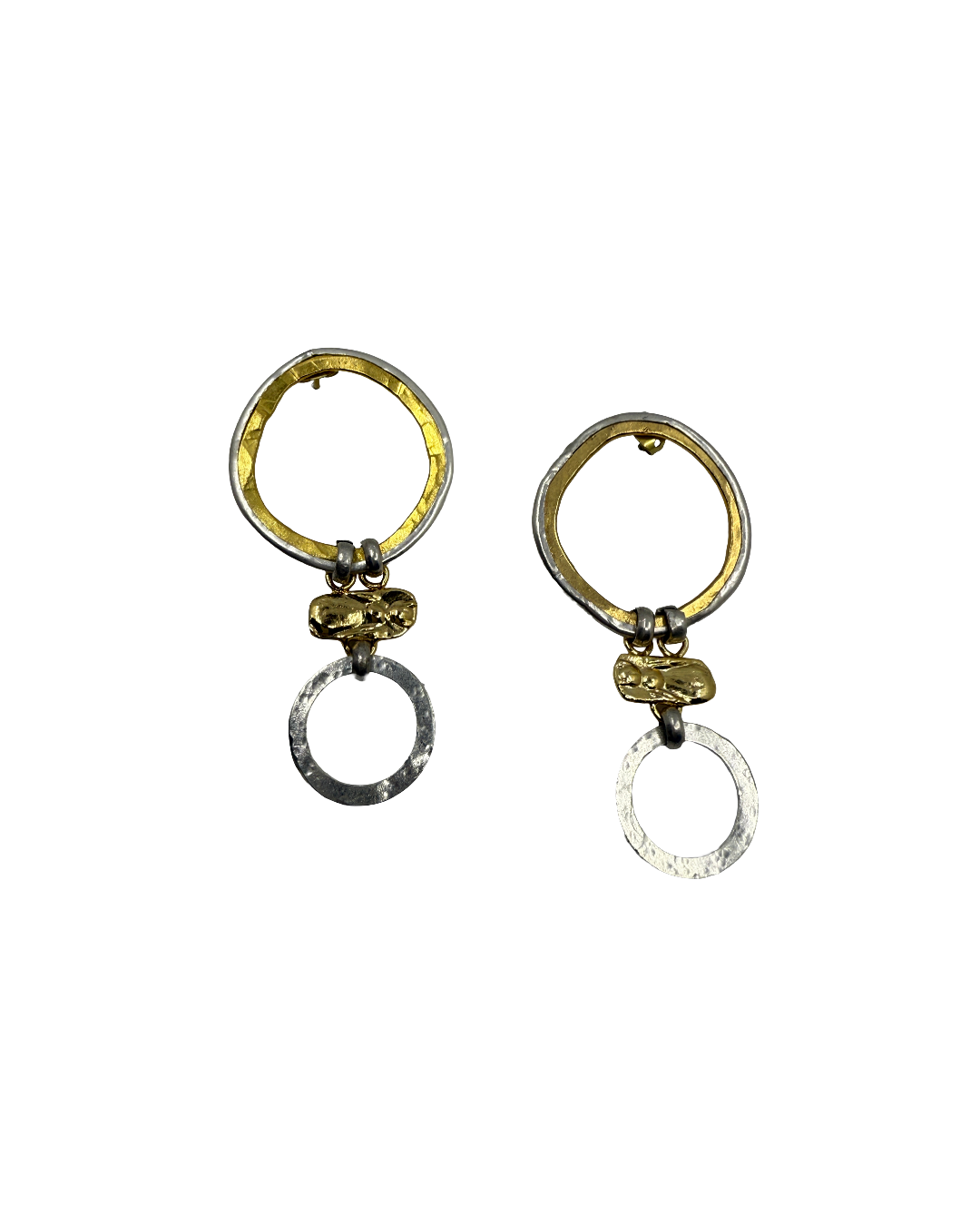 ARTIZ | 'Spring Collection 25 (1)' Earrings | Silver and Bronze / gold plated bronze