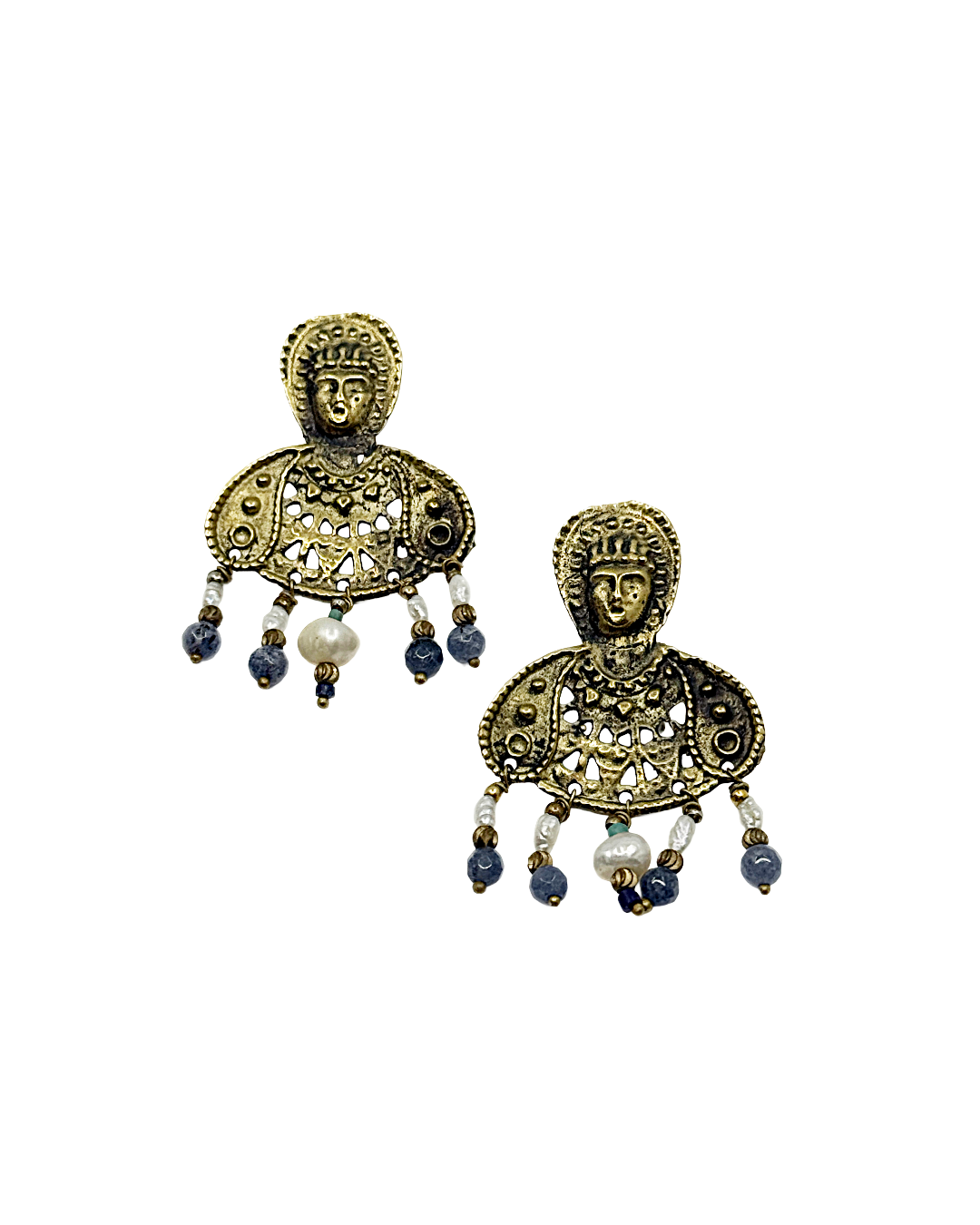 ARTIZ | 'Spring Collection 25 (13)' Earrings | Bronze / freshwater pearls