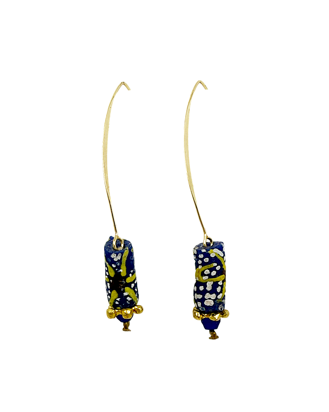 ARTIZ | 'Spring Collection 25 (3)' Earrings | Gold plated bronze hook / African glass