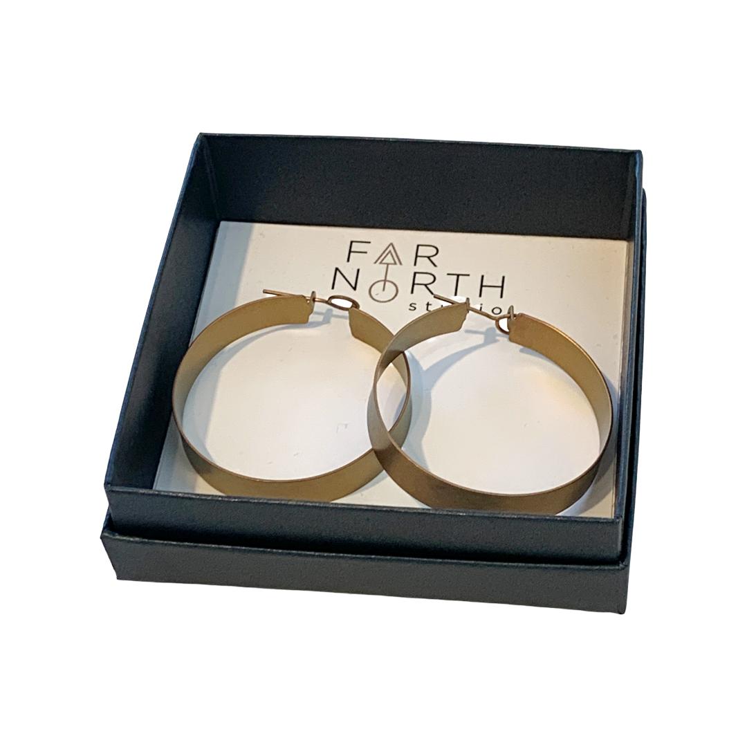 FAR NORTH STUDIO | ‘Hoop earrings’ | Pink Gold | Titanium