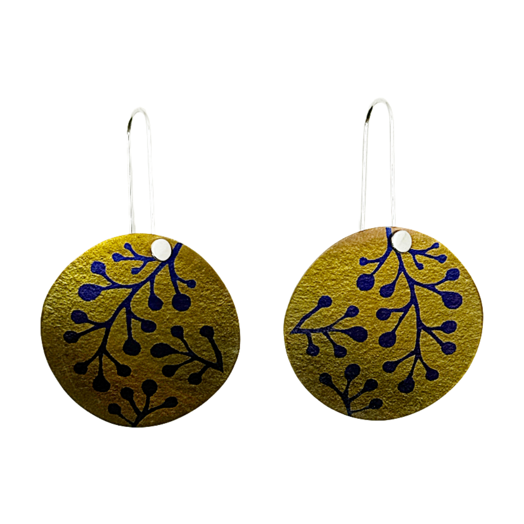 FAR NORTH STUDIO | ‘Hope earrings’ | Gold & Purple | Titanium / Sterling silver