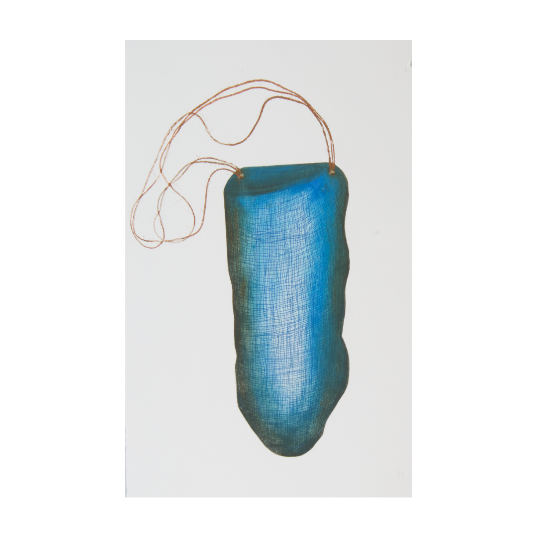 SHERYL J BURCHILL | 'Balji (Dilly Bag)'- Blue State I | Etching