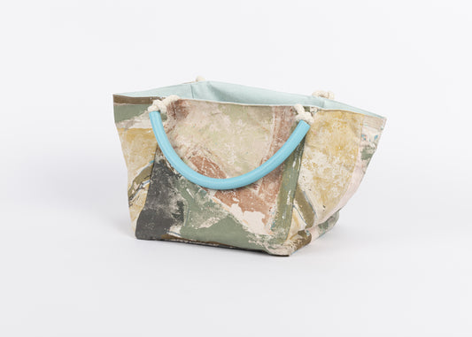 JULIE POULSEN | ‘Land Meets Sea‘ Boat bag: Midi | Re-cycled painting | Medium