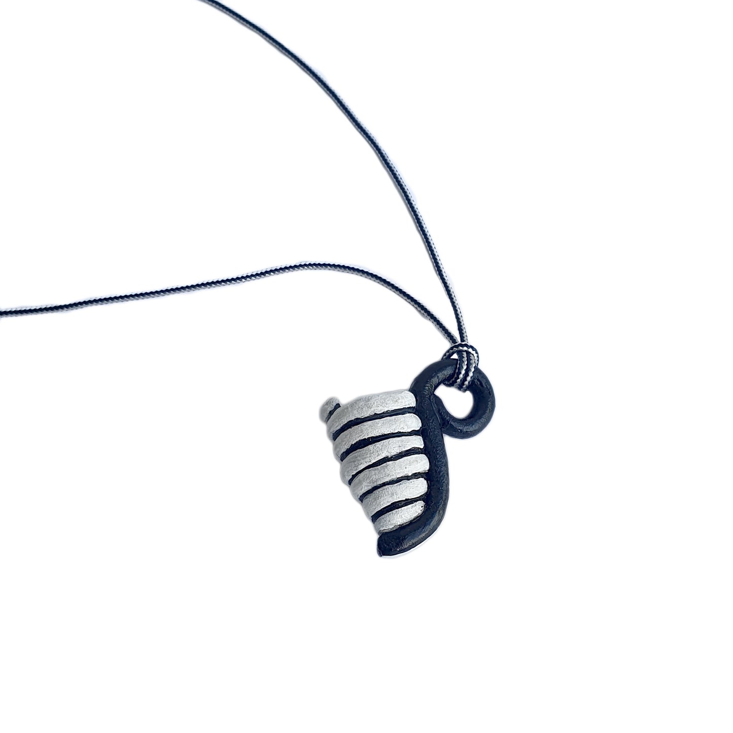 MALKI STUDIO | ‘Orca Collection - Clay Vessel Pendant (II)’ | Hand built clay vessels / cord